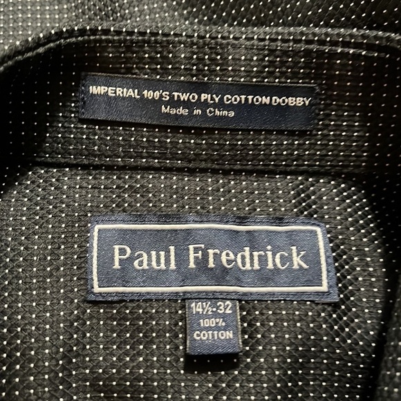 Paul Fredrick 14 1/2-32 100% cotton Imperial 100’s two ply cotton Donny - Picture 7 of 8